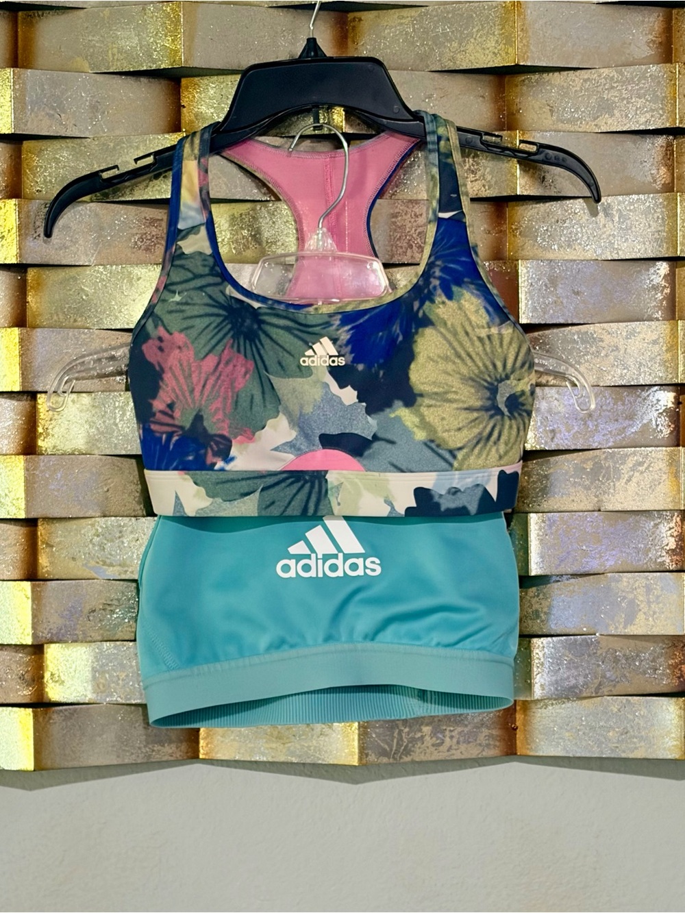 Adidas Women Floral Sport Bras Set in Teal, Pink, and Navy